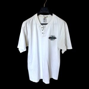 Vintage 1997 Florida Marlins National League Champions Henley Shirt Mens L White